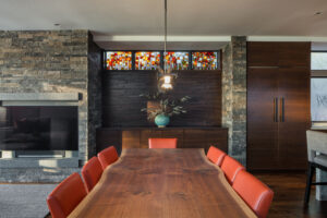 Renae Keller Interior Design lakeside modern home dining room